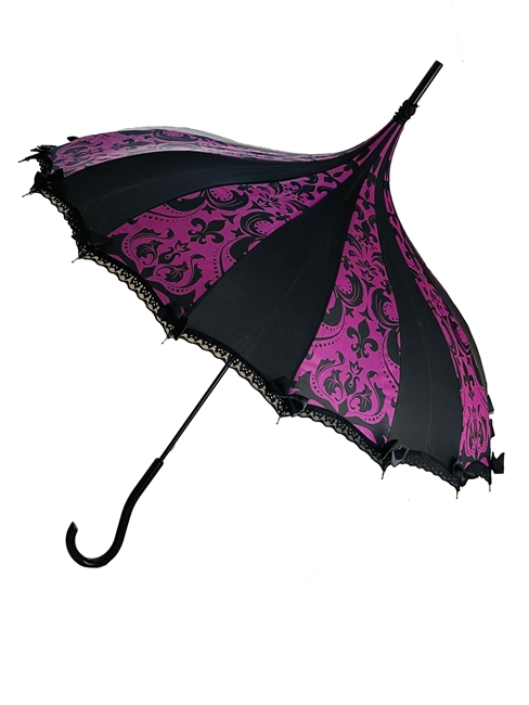 This beautiful umbrella has a purple fleur-de-lis damask octopus ...